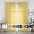 Sheer Curtains 84 Inches Long 2 Panels Set, Rod Pocket Voile Fimly Sheer Drapes by OWENIE