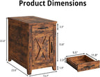 IRONCK End Table with Charging Station, Narrow Side Table - Image 5