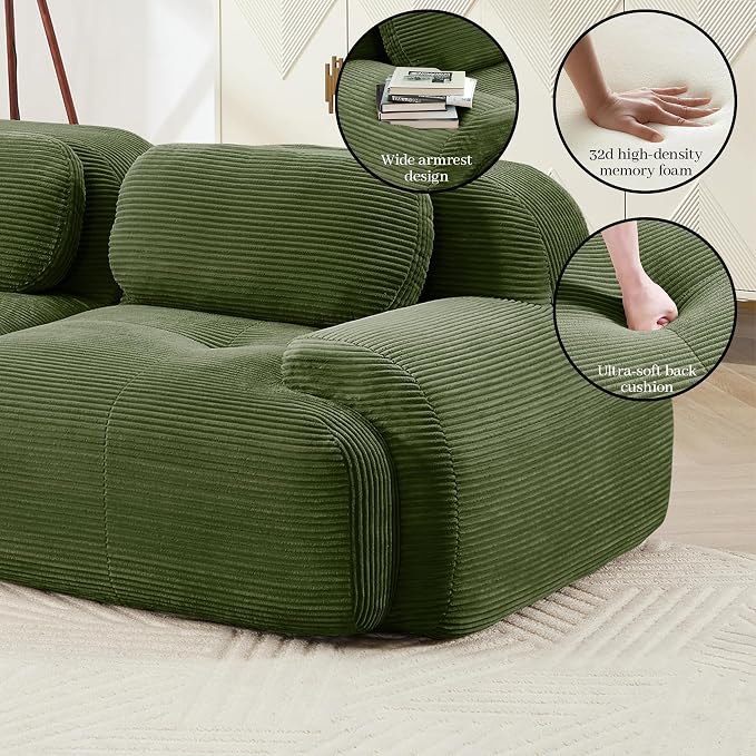 Boneless Sectional Couch, No Assembly Required, 152.7” Modular Cloud Sofa - Image 7