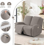TAOCOCO Recliner Loveseat Slipcover, 6 Pieces Dual Recliner Sofa Covers - Image 3