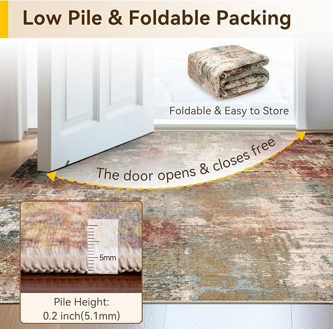 RELEANY Washable Square 10' x10' Area Rug - Image 4