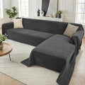 2 Pieces Sectional Couch Covers L Shaped Cover XL Charcoal Gray | Thick by Unknown