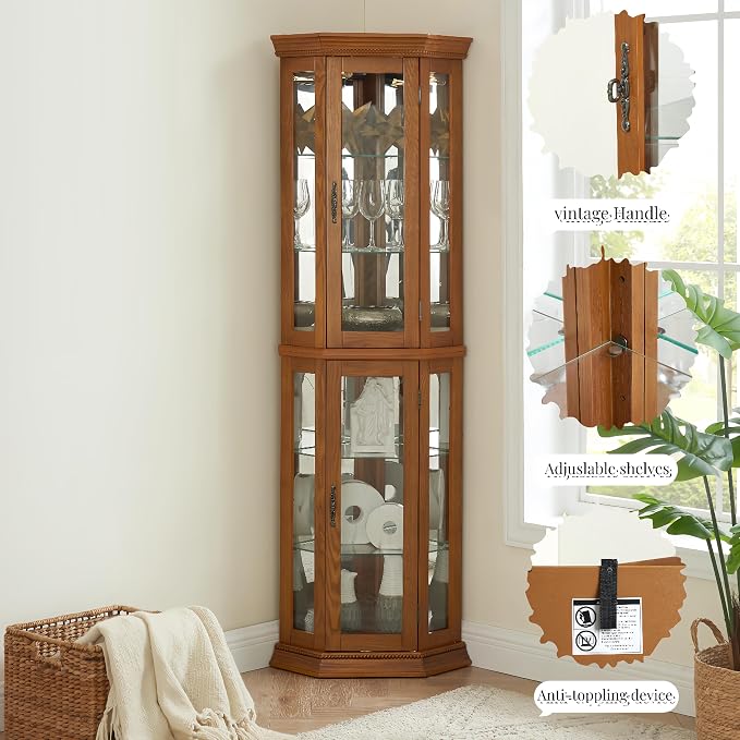 Glass Corner Display Cabinet - Image 4