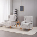 Mid-Century High Wingback Chair Set of 3, Modern Fabric Accent Chair Armchair - Image 3