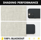 MIULEE 100% Blackout Linen Curtains 42 x 84 Inch Light Cream 2 Panels | Thermal - Image 7