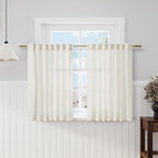 Cream Kitchen Cafe Curtains 40 Inch Length 2 Panel Set Back Tab Pocket Semi by Nanspring