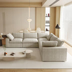 JACH V-Shaped Sectional Couch, Deep 5-Seats Convertible Sectional Sofa by JACH