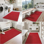 Hallway Runner Rug Extra Long Kitchen Runner Washable Red 2x8 ft | Boho Woven - Image 8