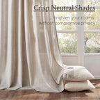 Topfinel 108 Inch Pinch Pleated Linen Curtains 1 Panels, Oatmeal Semi Sheer - Image 7
