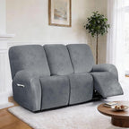 ANARACHON Leather Look Recliner Couch Cover, 8-Pieces Stretch Recliner Sofa - Image 2
