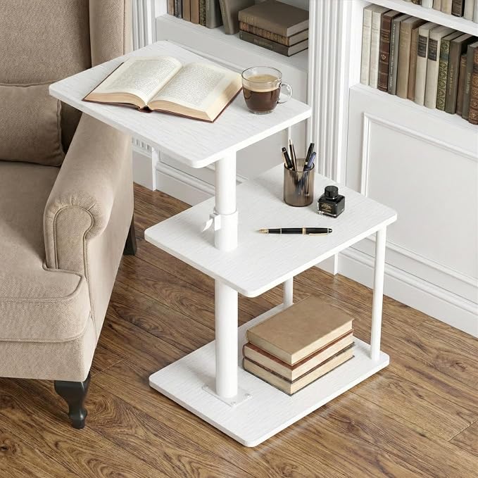 Faesun 360° Swivel Side Table for Height Adjustable, C Shaped End Table for - Image 2