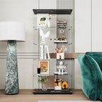 FLYMUHJIA Curio Cabinets with Tempered Glass High Cabinet with Shelves Glass - Image 3