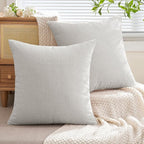 MIULEE Light Grey Chenille Couch Throw Pillow Covers, 18x18 | Set of 2 - Image 7