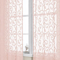 Furman Blush Sheer Curtains 63 inch Length by OWENIE