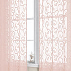 Furman Blush Sheer Curtains 63 inch Length by OWENIE