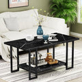 AWQM Marble Coffee Table, Faux Marble Top Rectangular Coffee Table by AWQM