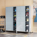 Metal Locker with 15 Doors Employees Locker, Metal Storage Locker with Hooks - Image 2
