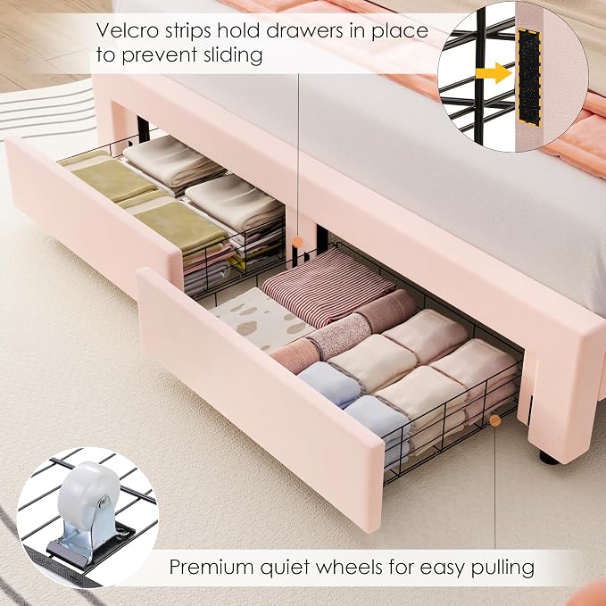 HIFIT Queen Upholstered Smart LED Bed Frame - Image 6