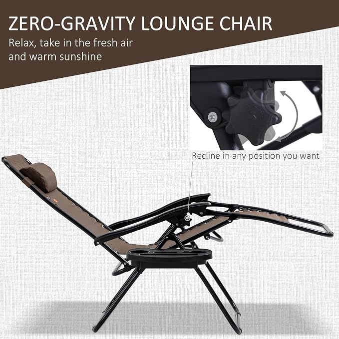 Outsunny Zero Gravity Chair Set - Image 3