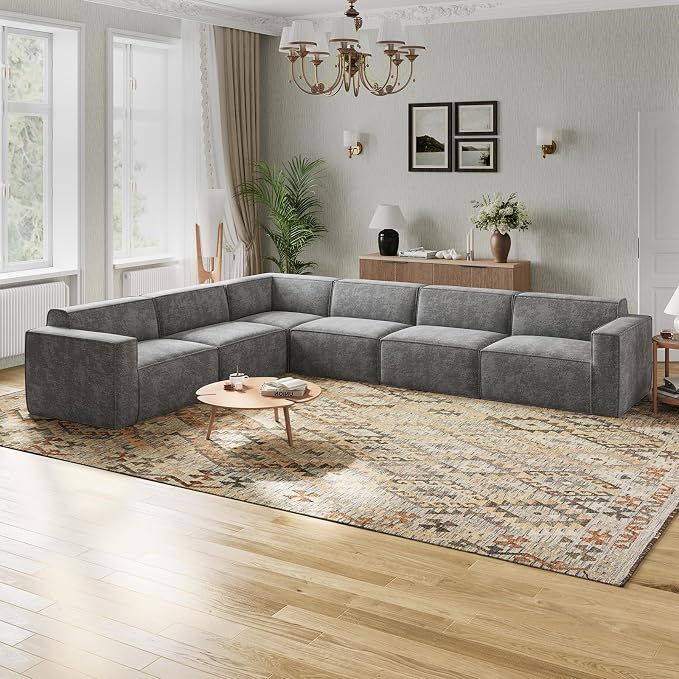 Novilla 142.5" Modular Sectional Sofa, No Assembly Cloud Sectional Couch by Novilla