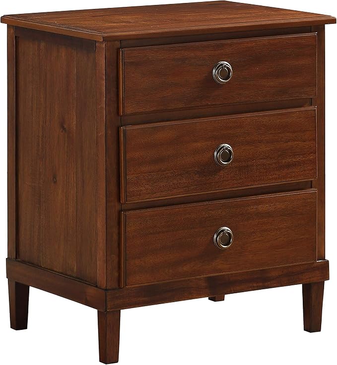 Brown 3-Drawer Nightstand with Eco-Friendly Materials, Promotes Sustainable - Image 8