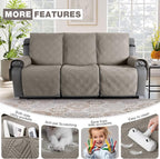 TAOCOCO 100% Waterproof Recliner Sofa Covers 3 Seater Split Couch Covers - Image 6