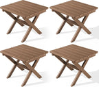 SERWALL Folding Outdoor Side Table Set of 4, Small Adirondack Side Table by SERWALL