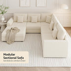146" Modular Sectional Sofa, Oversized U Shaped, Convertible Sleeper Sofa - Image 6