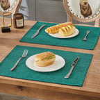 BALCONY & FALCON Placemats Set of 6 Faux Linen Cloth Place Mats Washable - Image 6