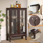 Curio Cabinet with Lighted Display, Glass Display with Mirrored Back, Vintage - Image 4