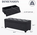 Mangodan 43 Inch Linen Storage Ottoman Bench, Foot Rest - Image 2