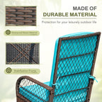 Greesum 3 Piece Outdoor Wicker Rocking Chairs Patio Furniture Set - Image 5