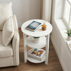 Farmhouse 3-Tier Round Side Table, 17.7 * 21.7inch End Table - Image 2