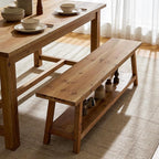 63” Wood Dining Room Bench, Farmhouse Kitchen Bench - Image 4