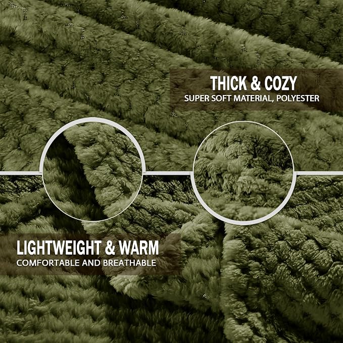 Exclusivo Mezcla Large Waffle Fleece Throw Blanket - Image 5