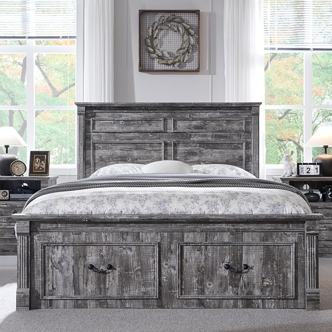 Aitjunz Farmhouse Queen Size Bed Frame - Image 3