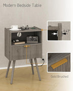 JOONEE Nightstand with Outlet, Modern Bedside Table with Storage Drawer and - Image 5