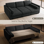 Belffin Plush Corduory Sectional Sleeper Sofa - Image 3