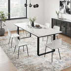 5x8 Area Rug Living Room: Modern Washable Indoor Soft Carpet Brown | - Image 3
