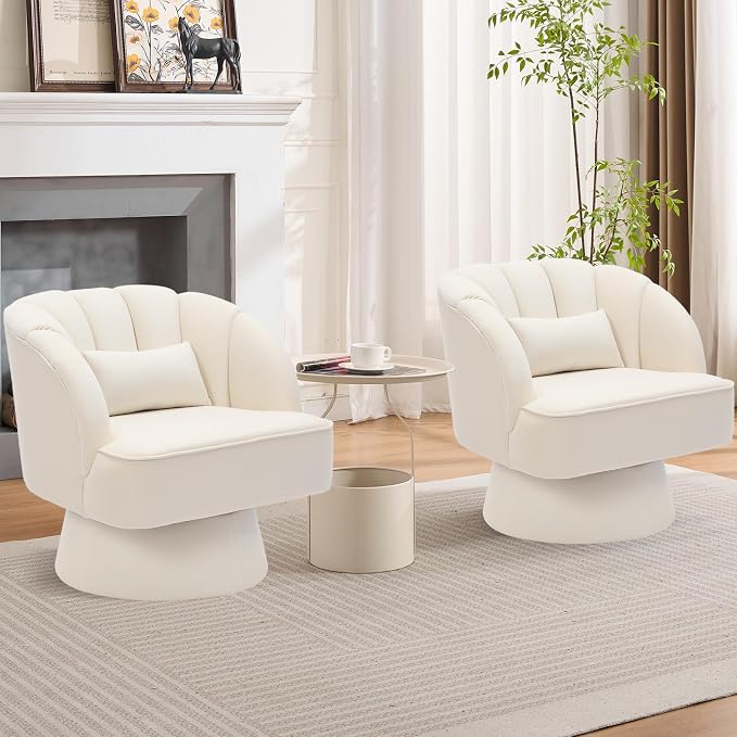 Garvee Ultra-Plush Swivel Accent Chair, 360° Barrel Lounge Chair - Image 3