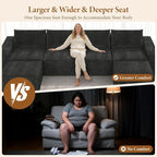 Vesgantti 145.6" Modular Boneless Couch, Modern U Shaped 6 Seater Sectional Sofa - Image 4
