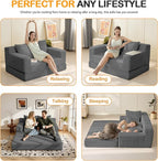 Erament Convertible Sofa Bed, Loveseat Folding Floor Futon Sleeper Sofa Couch - Image 5