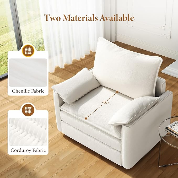 Vesgantti 40" Single Seat Sofa, Comfy Cloud Couch Deep Seat Upholstered Couch - Image 4