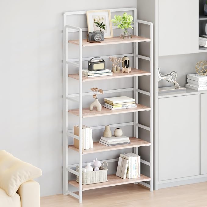 No Assembly Folding Bookshelf, 5 Tiers Collapsible Book Shelf - Image 4