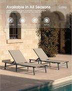 Ciokea Foldable Outdoor Lounge Chair, No Assembly Patio Chaise Lounge Outdoor - Image 8