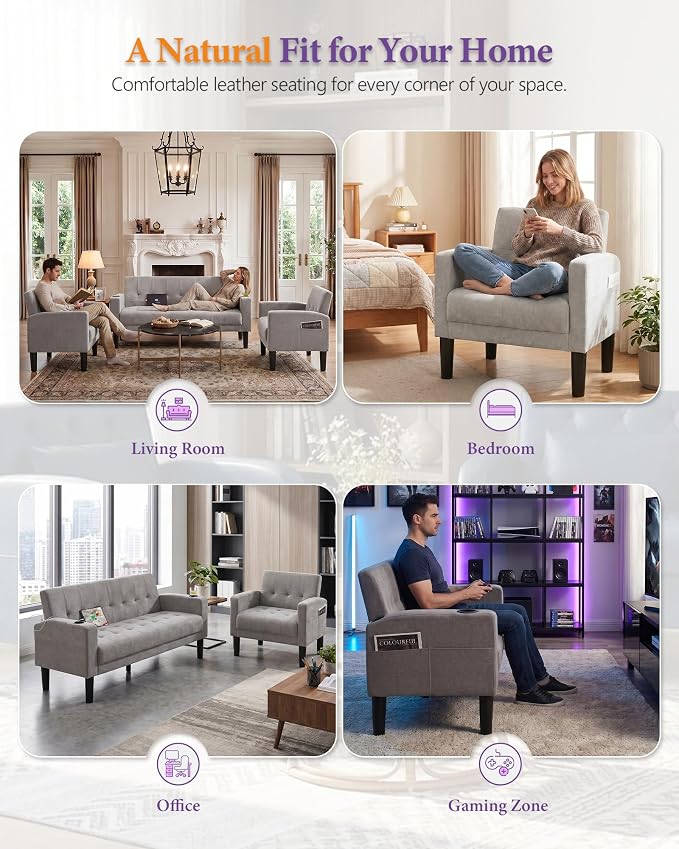 TYBOATLE Sofa Couch, Living Room Furniture Sectional Sofa Sets 2 Pic, Tufted - Image 5