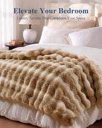 Ultra Soft Cozy Faux Fur Throw Blanket, Fuzzy Plush Thick Bubble Blanket - Image 6