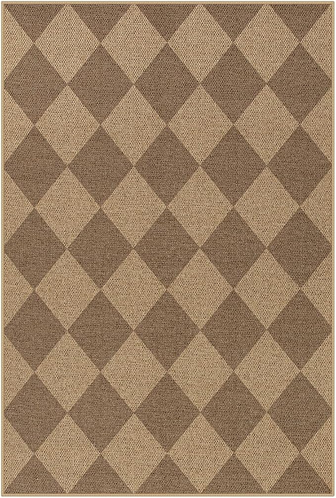 Lahome Colette Checkered Easy Jute Rug, 2x3 Entryway Rug Indoor Outdoor Front - Image 9