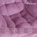 Welnow Lazy Chair with Ottoman, Modern Accent Chair with Armrests and a Side - Image 9