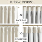 Vision Home Natural Pinch Pleated Full Blackout Curtains Linen Blended Room - Image 4
